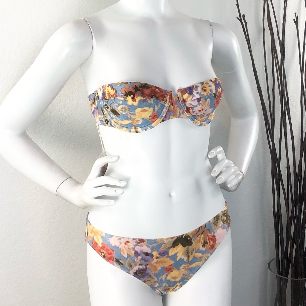 Chelsea & Violet | Floral Strapless Bikini